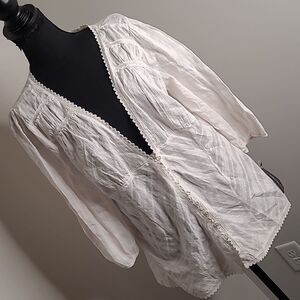 Sonoma Lifestyle sz XL 100% cotton  white on white blouse